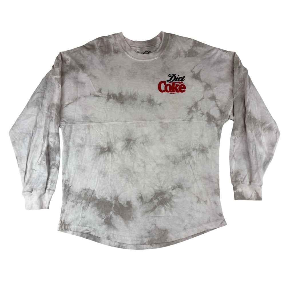 Spirit Jersey Diet Coke Shirt Unisex Medium Tan Tie Dye Long Sleeve Oversized